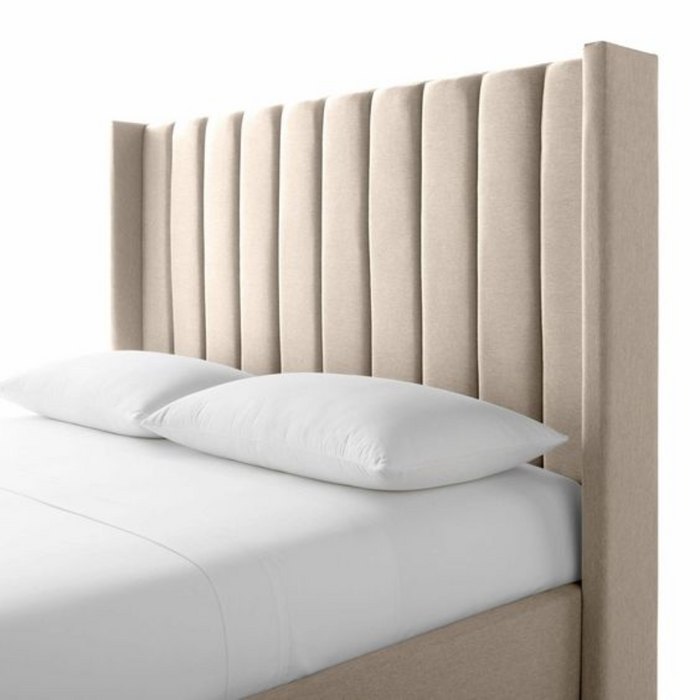 Penelope Panel Wingback Ottoman Divan Bed with Floor Standing Headboard & Mattress Options