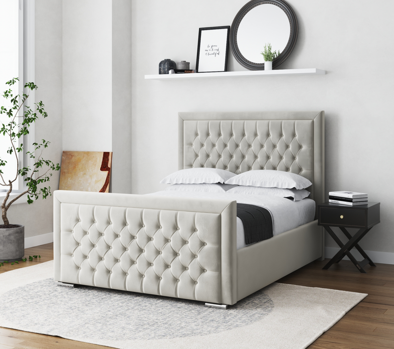 Derry Chesterfield Upholstered Bed Frame With Storage Options