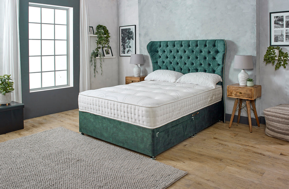 BETHANY WINGBACK DIVAN BED WITH MATTRESS & HEADBOARD OPTIONS