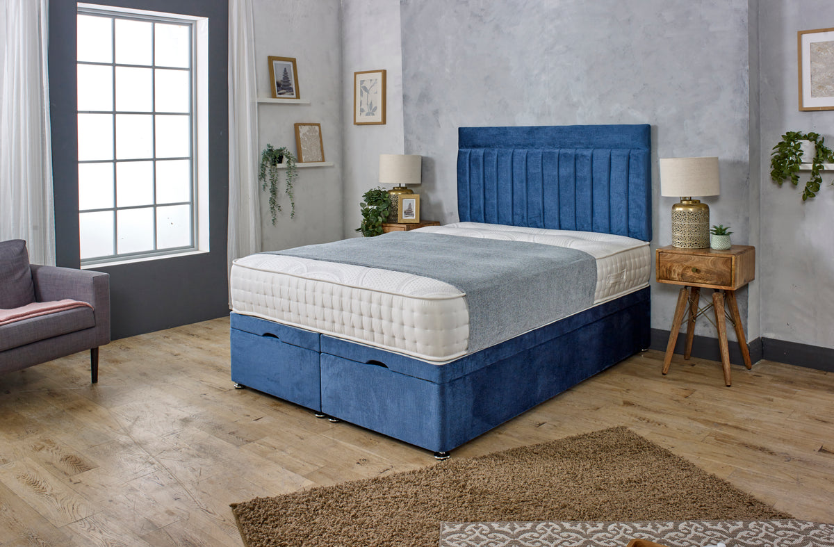 JOLLY PANEL OTTOMAN DIVAN BED WITH HEADBOARD & MATTRESS OPTIONS ...