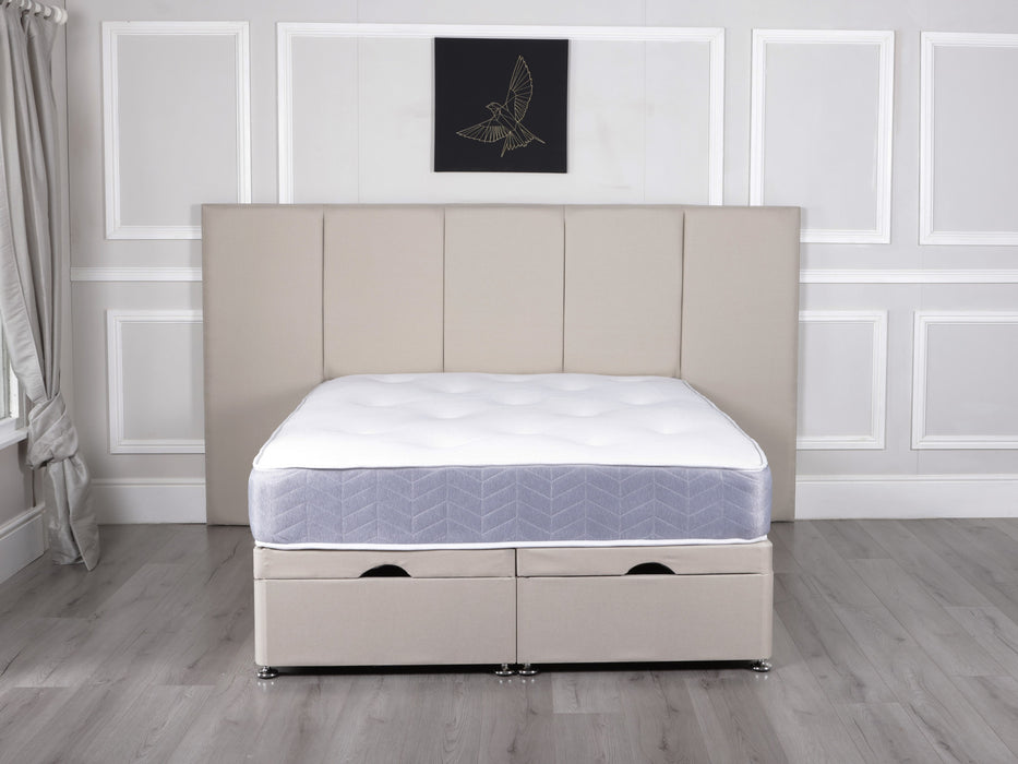 PATRICIA EXTENDED PANEL HEADBOARD WITH OTTOMAN DIVAN BED