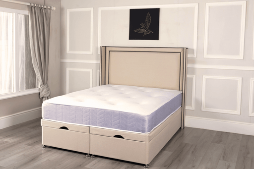 LEO OTTOMAN DIVAN BED WITH FLOOR STANDING HEADBOARD & MATTRESS OPTIONS