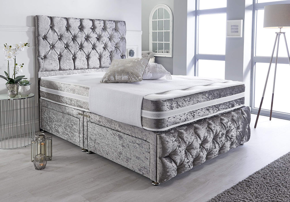Darwin Chesterfield Divan bed with Headboard, Footboard and Mattress options