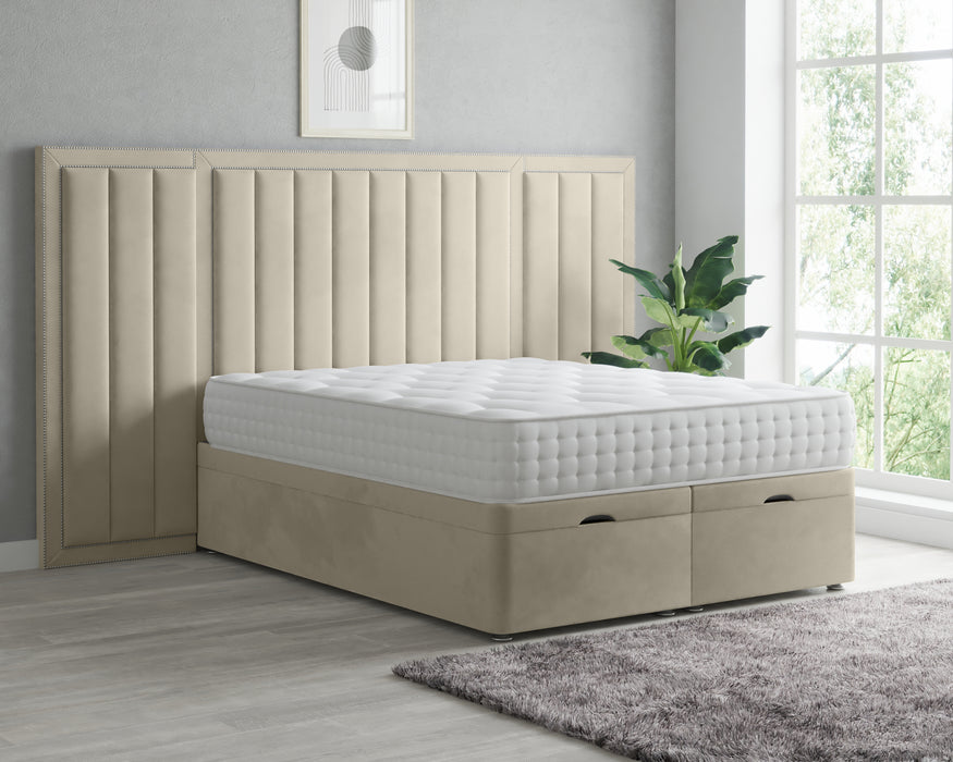 Barnie Panel Extended headboard with ottoman divan bed