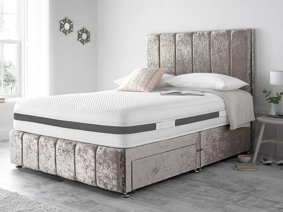 Amelia Panel Divan Bed with Headboard, Footboard and Mattress options
