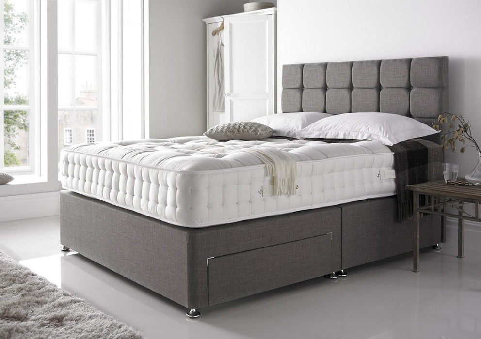 Joseph Cubed Divan bed with headboard and mattress options - Cuddly Beds